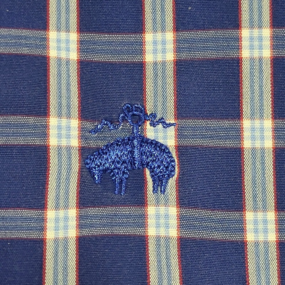 Men's Brooks Brothers Regent Shirt XL Blue Button Down Puckerware Plaid Checker - Picture 6 of 16